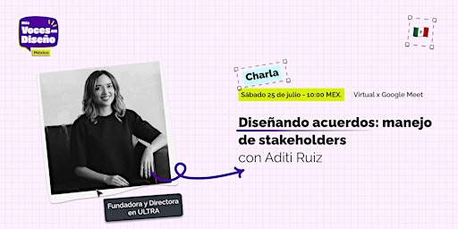 Evento de Más voces en diseño MX Meetup Virtual Julio 2026