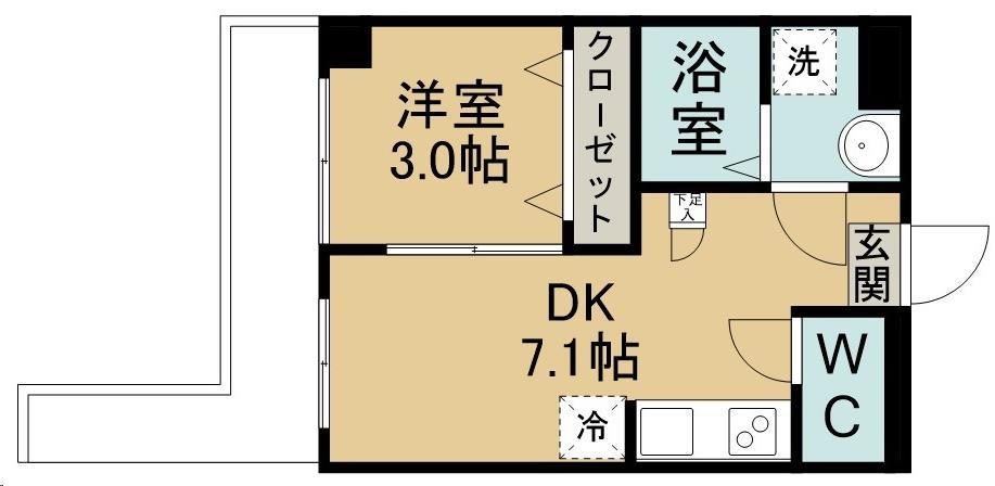 1DK Mansion in Aoba-ku, Sendai, Miyagi — photo 2 of 3