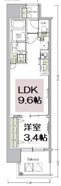 1LDK Mansion in Chuo-ku, Osaka — photo 2 of 3