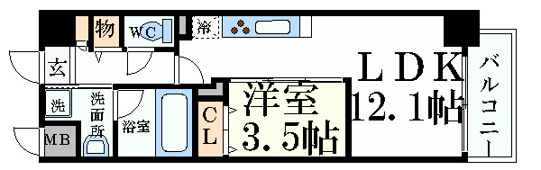 1LDK Mansion in Kita-ku, Osaka — photo 2 of 3