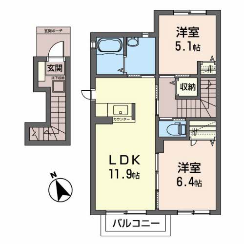2LDK Apartment in Miyagino-ku, Sendai, Miyagi — photo 2 of 3